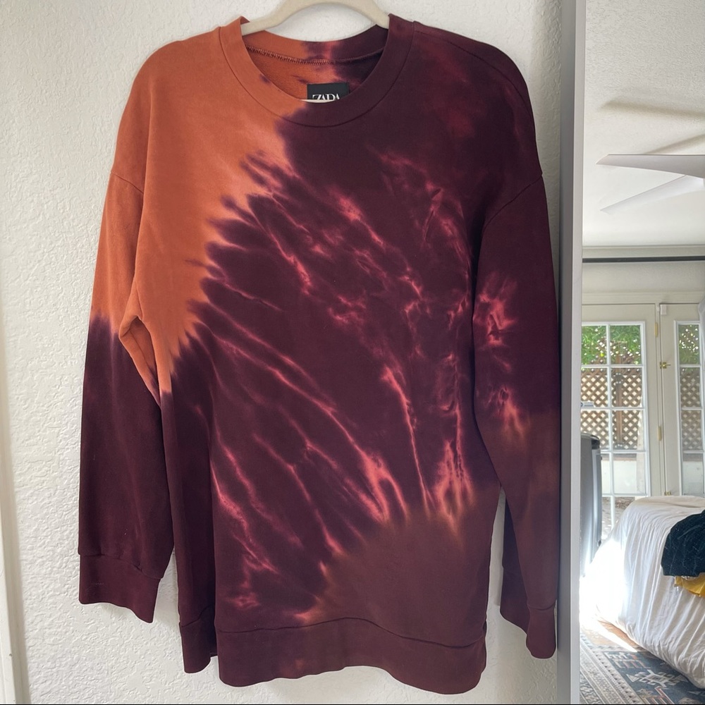 Zara tie dye sweatshirt oversized size small